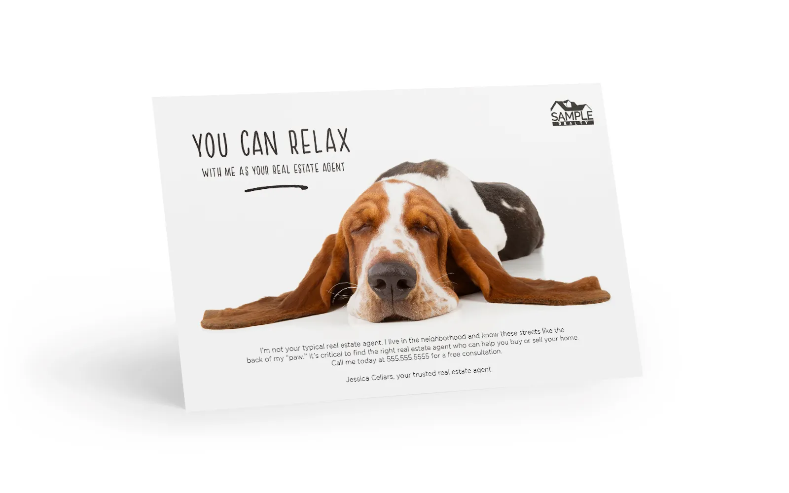 Bright Side Postcard -  The Relaxed Hound Dog