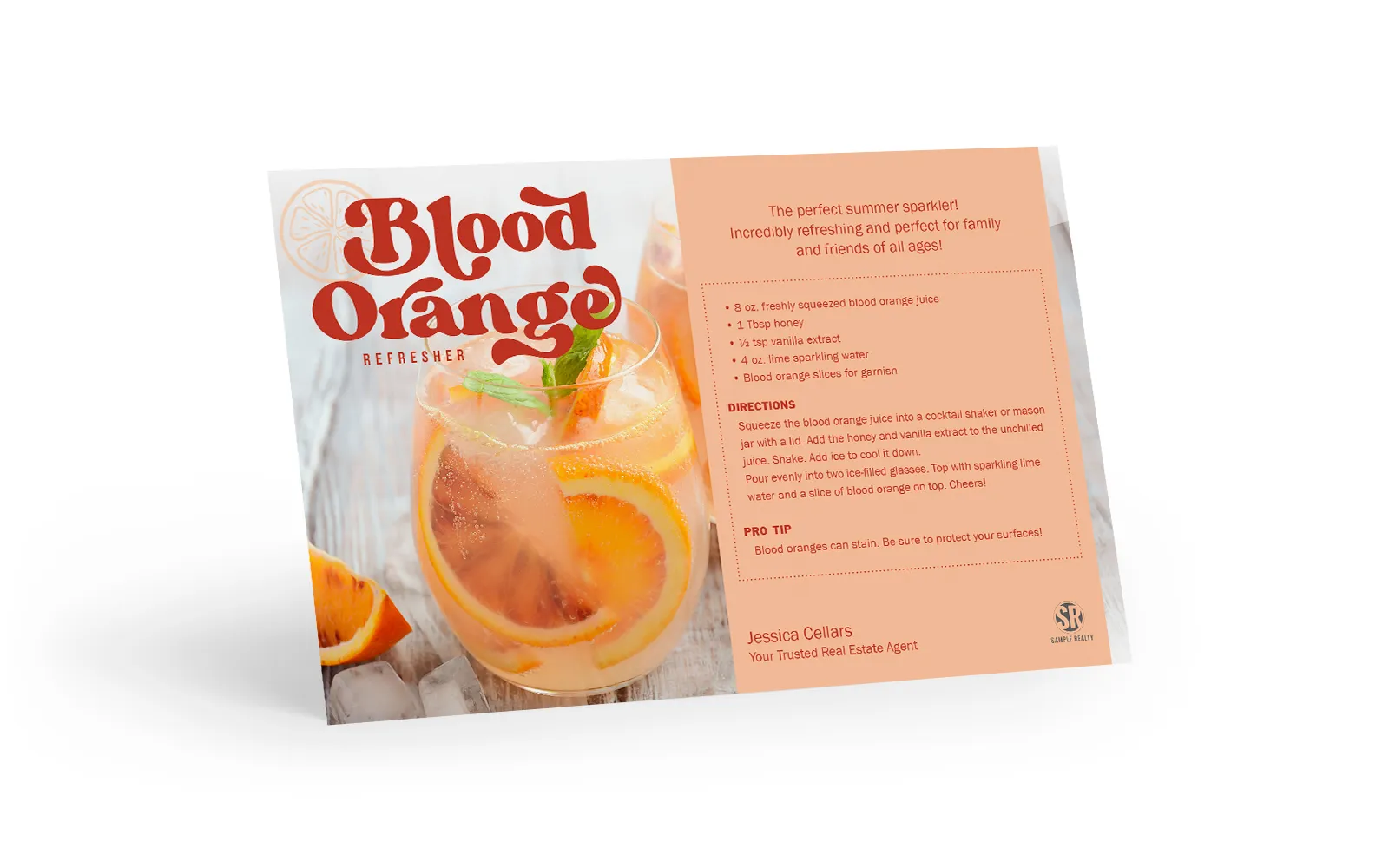 Recipe Postcard -  Blood Orange Refresher