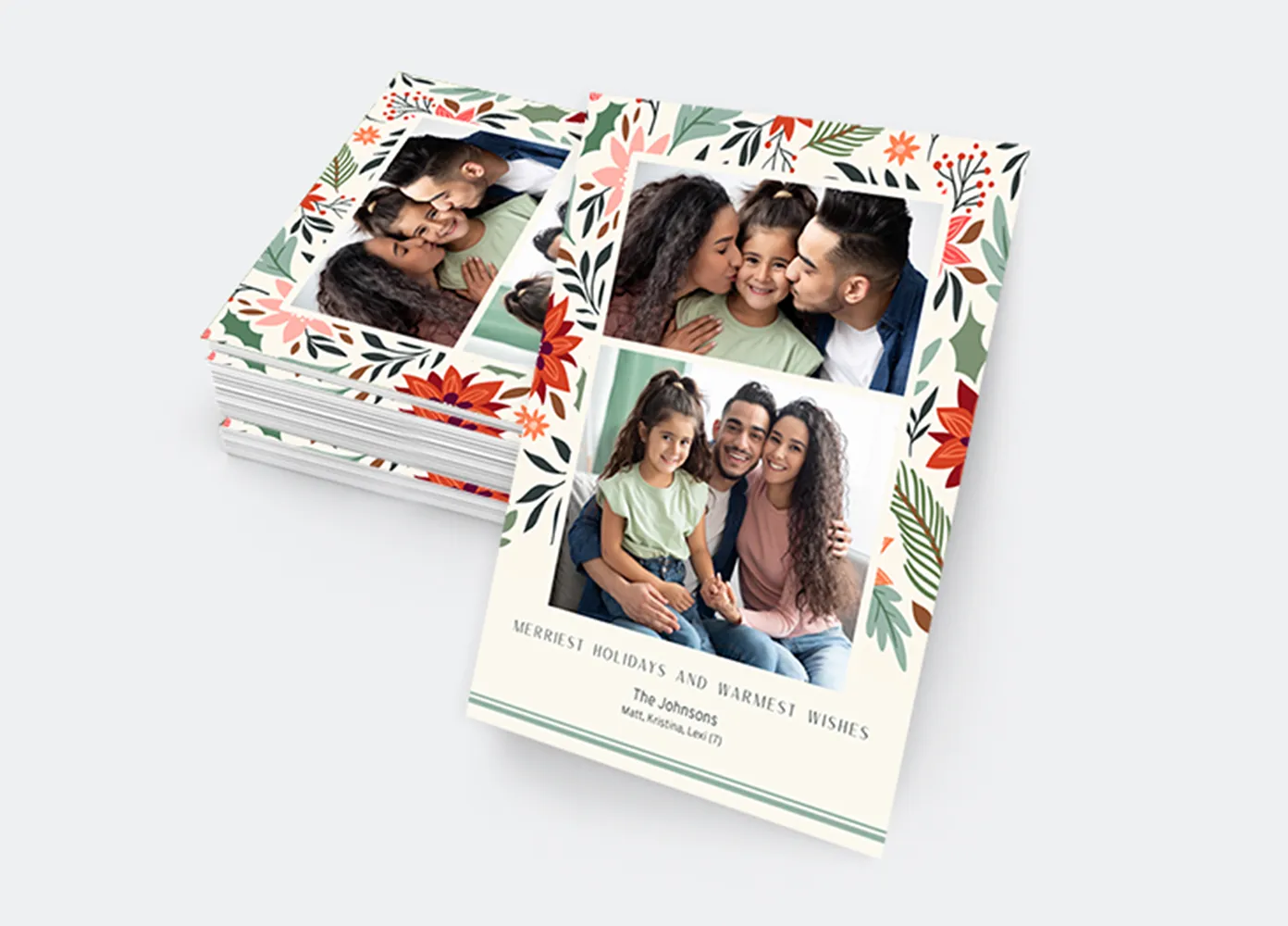 Holiday Photo Card - Holiday Floral (Print Only)
