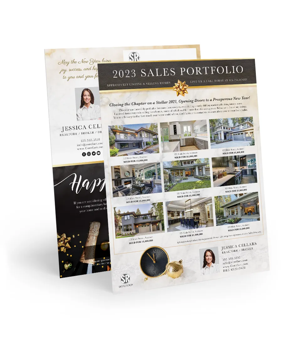 Sales Portfolio 2023 - Flat Mailer - Gold Marble