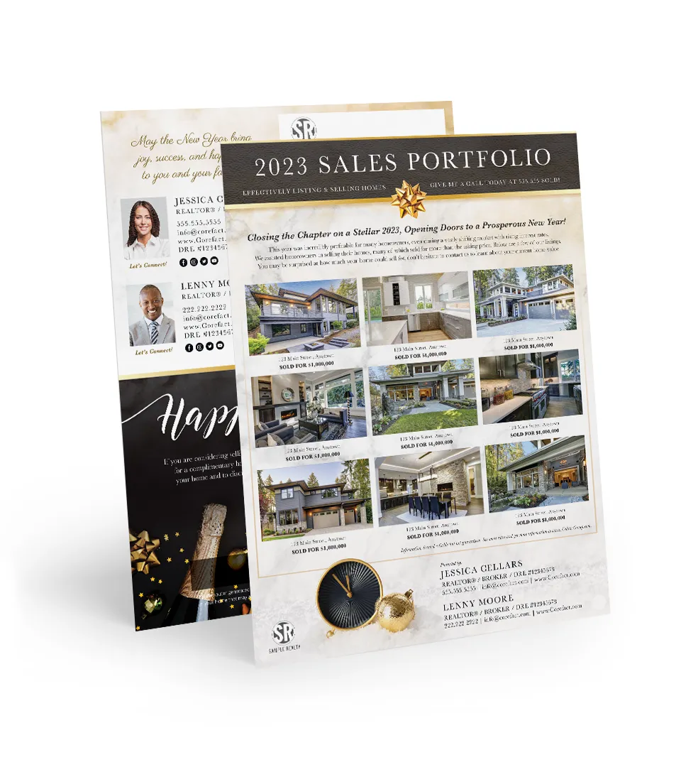 Sales Portfolio 2023 - Flat Mailer - Gold Marble (Team)