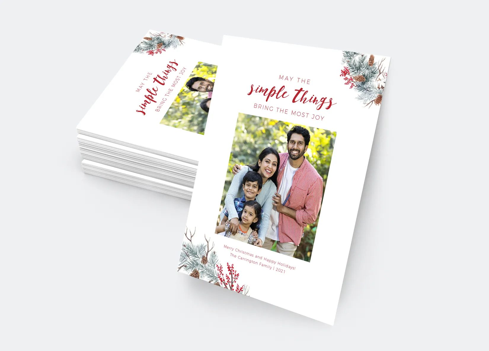Holiday Photo Card - Christmas Pine (Print Only)