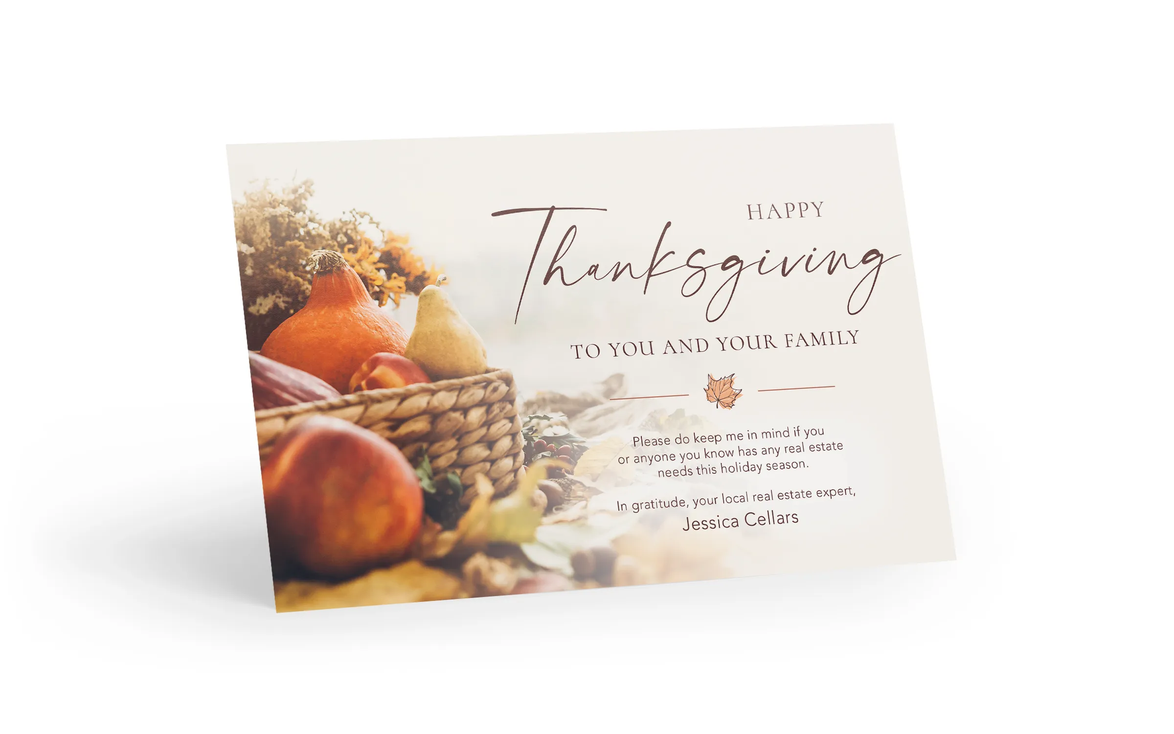 Seasonal Postcard - Thanksgiving Basket