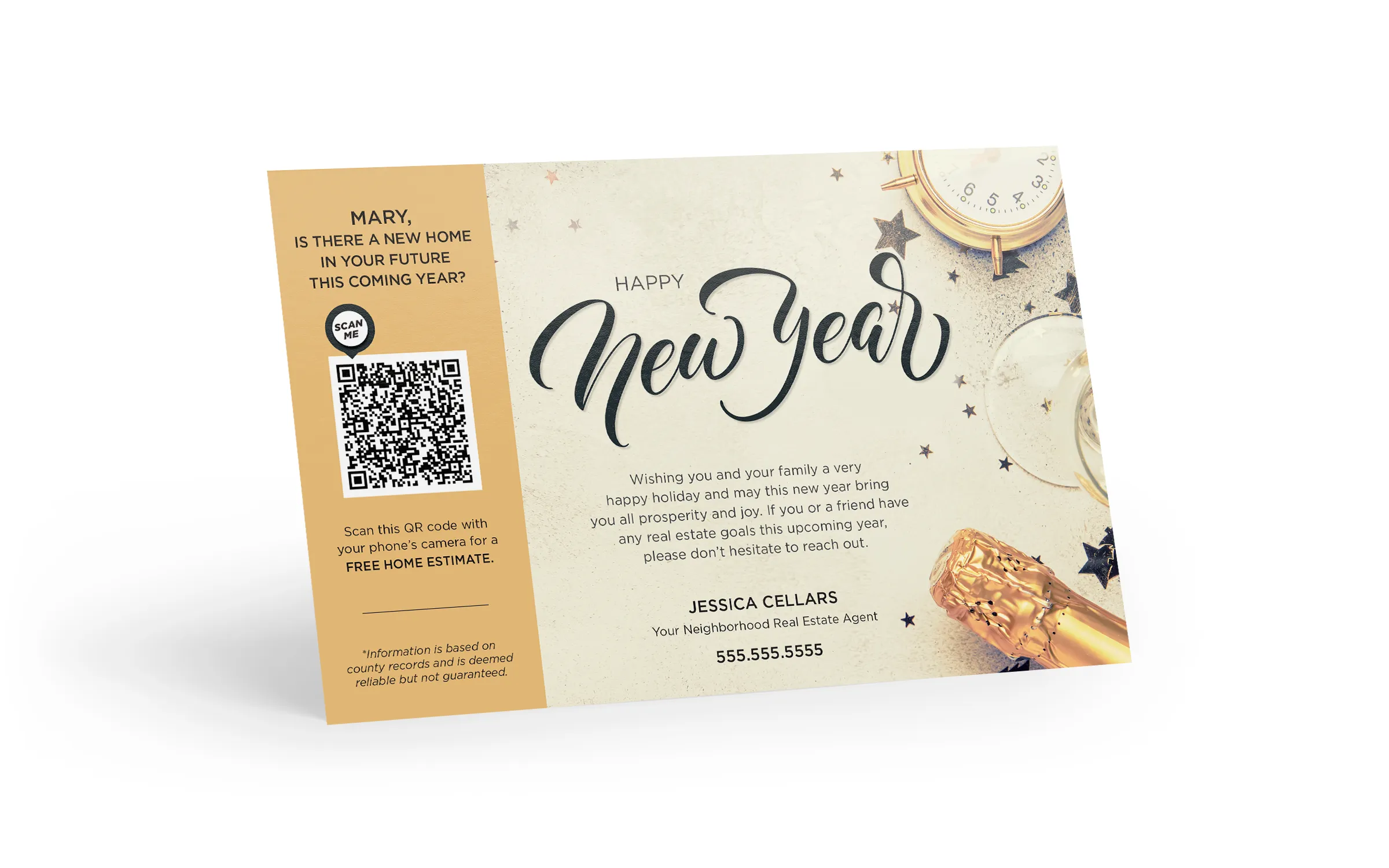 Seasonal Postcard - Home Estimate QR Code - New Year