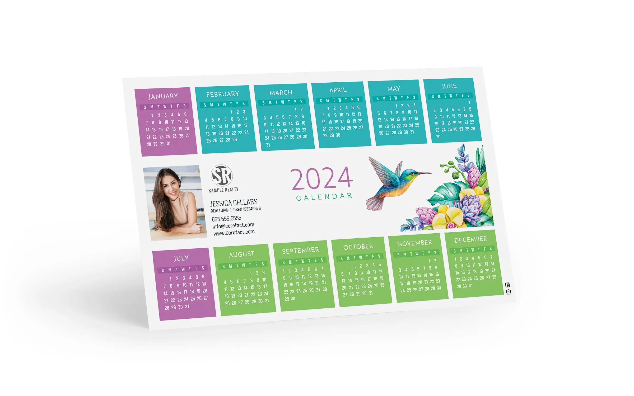 Calendar  Postcard  2024-Flying Hummingbird