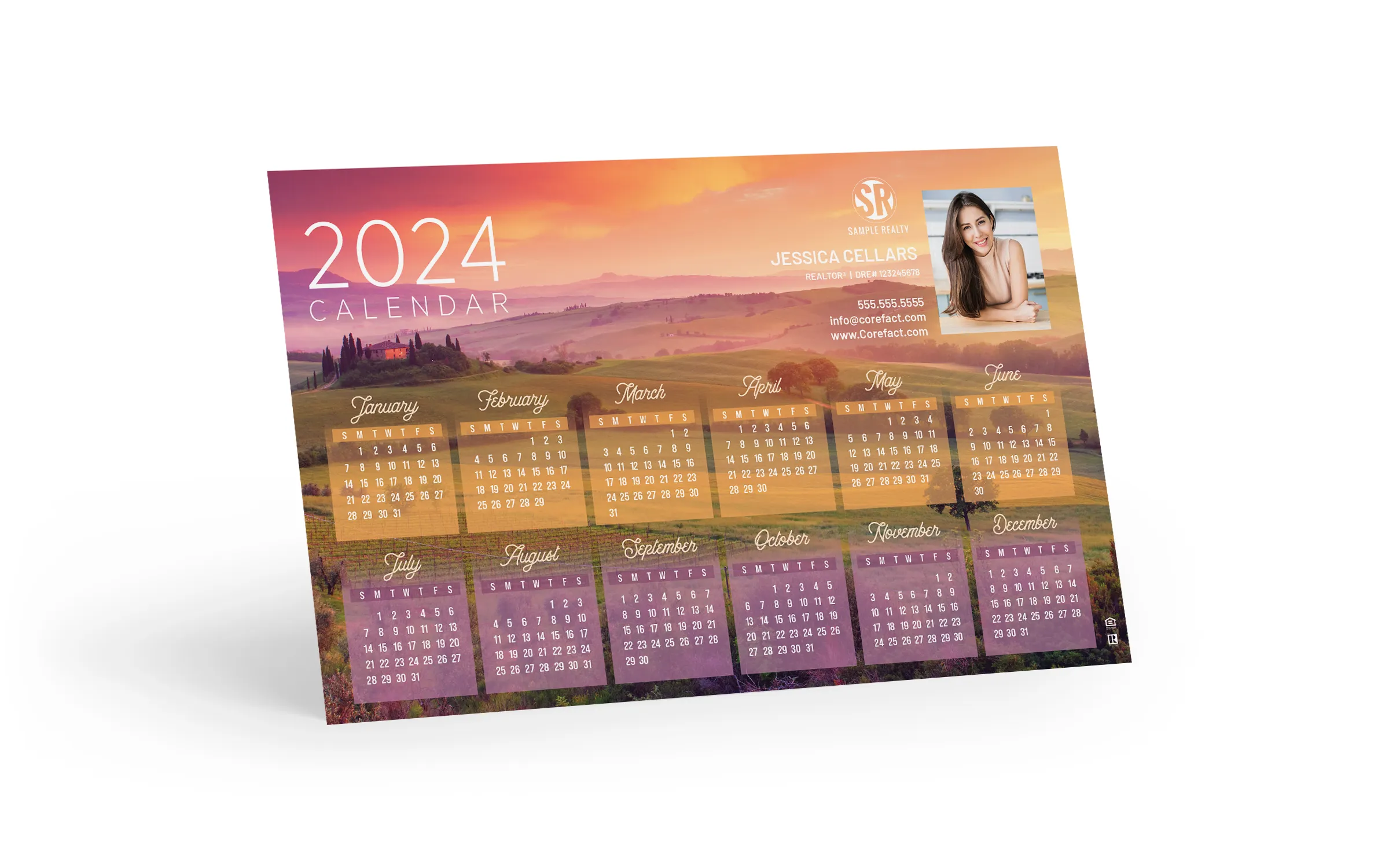 Calendar  Postcard  2024- Sunset Prairie