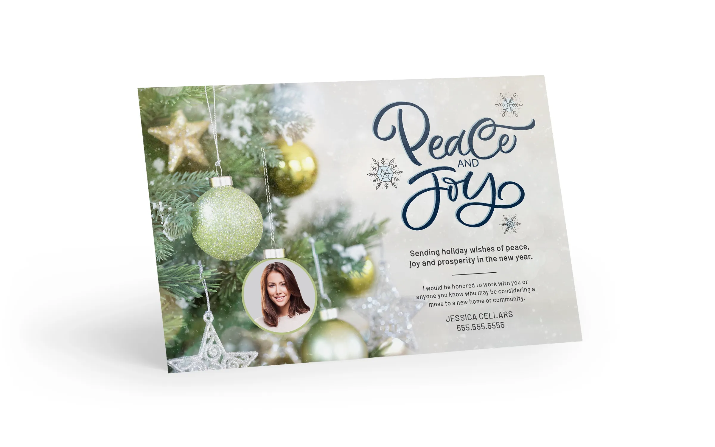 Seasonal Postcard -Peace and Joy Ornament