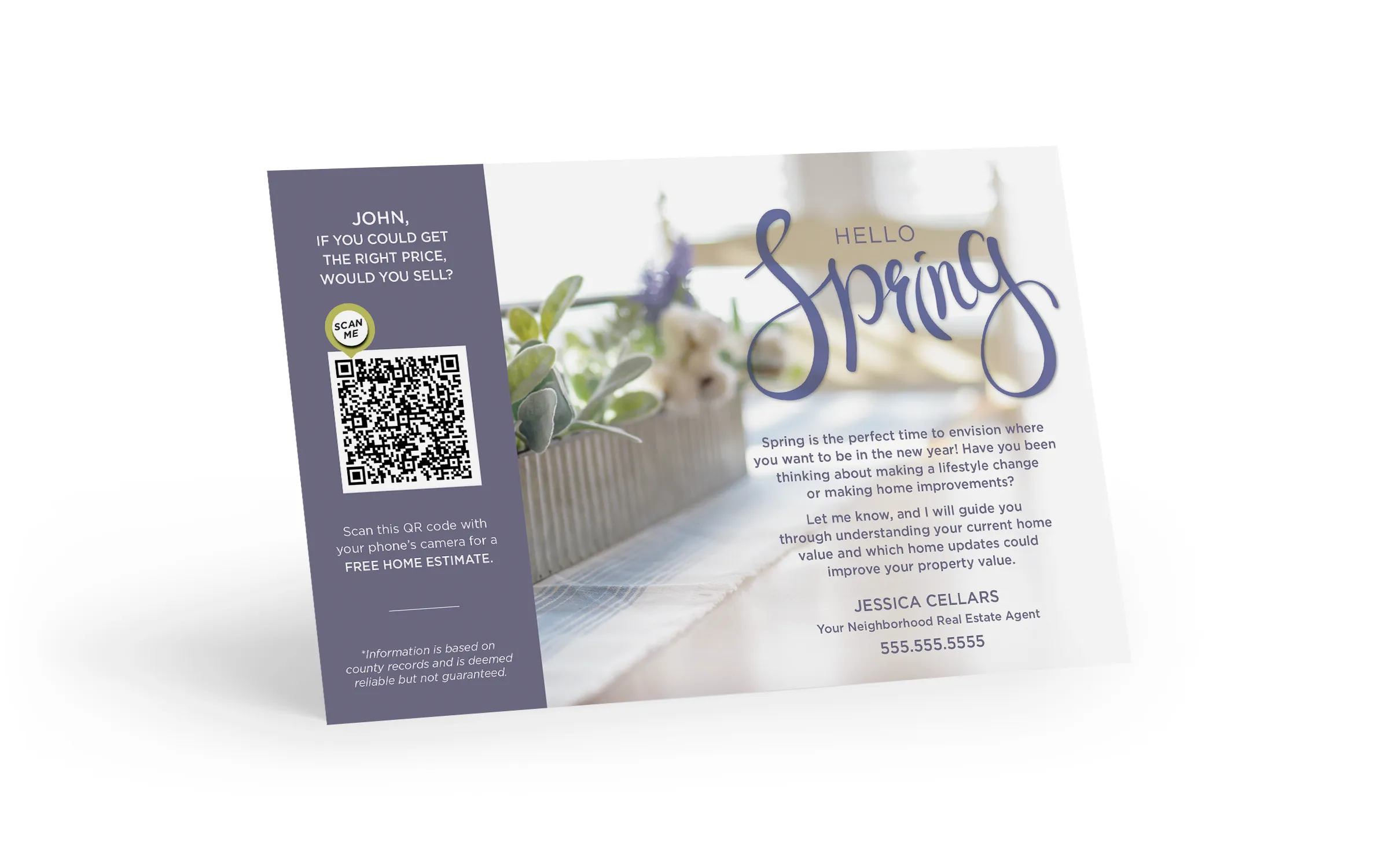 Seasonal Postcard - Home Estimate QR Code - Spring