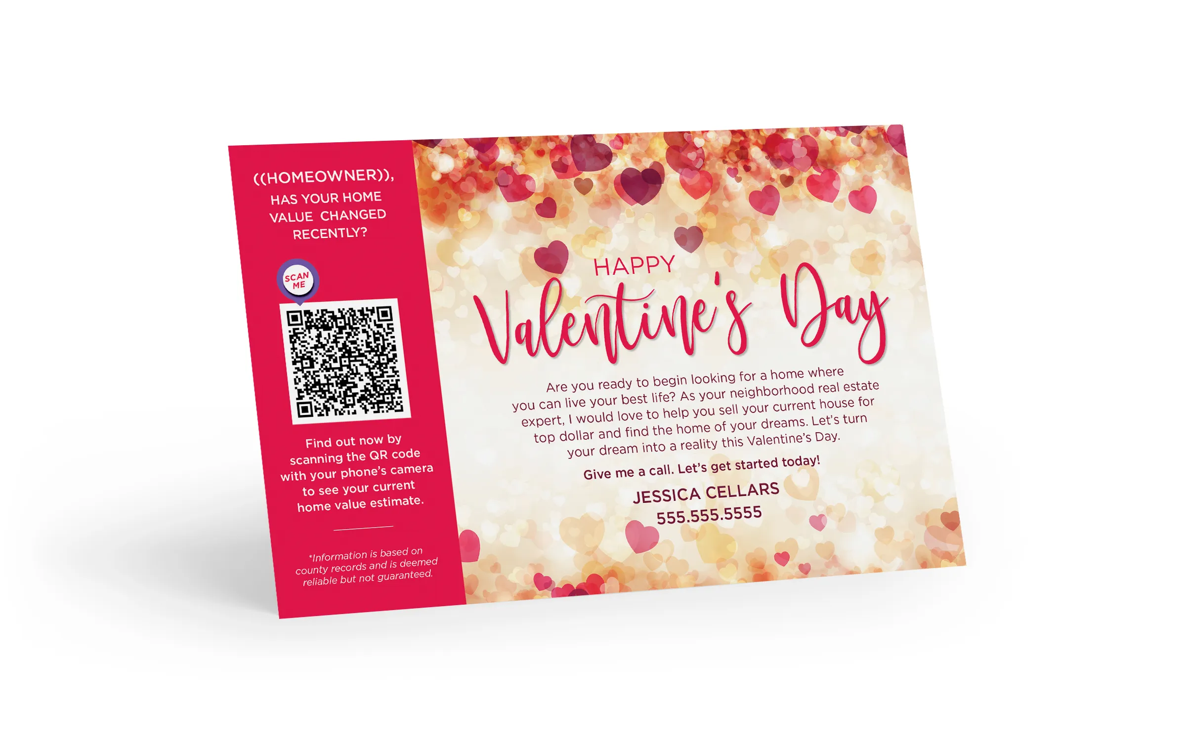 Seasonal Postcard - Home Estimate QR Code - Valentines