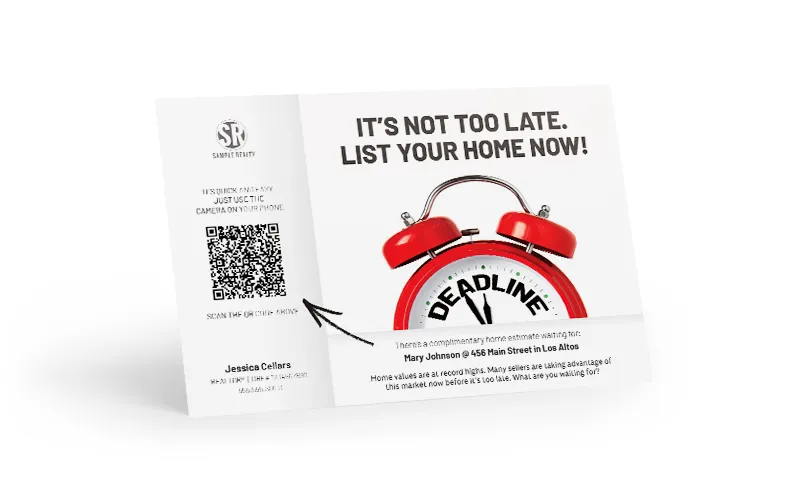 Home Estimate Postcard - QR Code - Not Too Late