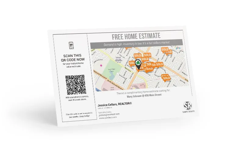 Home Estimate Postcard - QR Code - Map