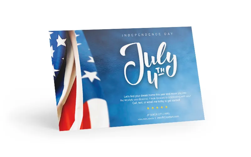Seasonal Postcard - 4th of July Flag