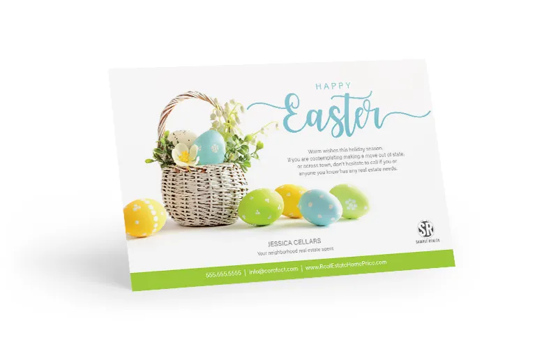 Seasonal Postcard - Happy Easter Basket