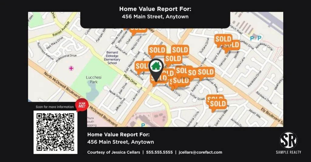Home Estimate Postcard <br >QR Code - Home Value Map Color