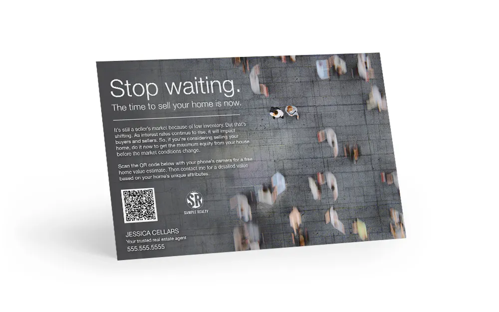 Market Shift Postcard-Home Estimate QR Code - Stop Waiting