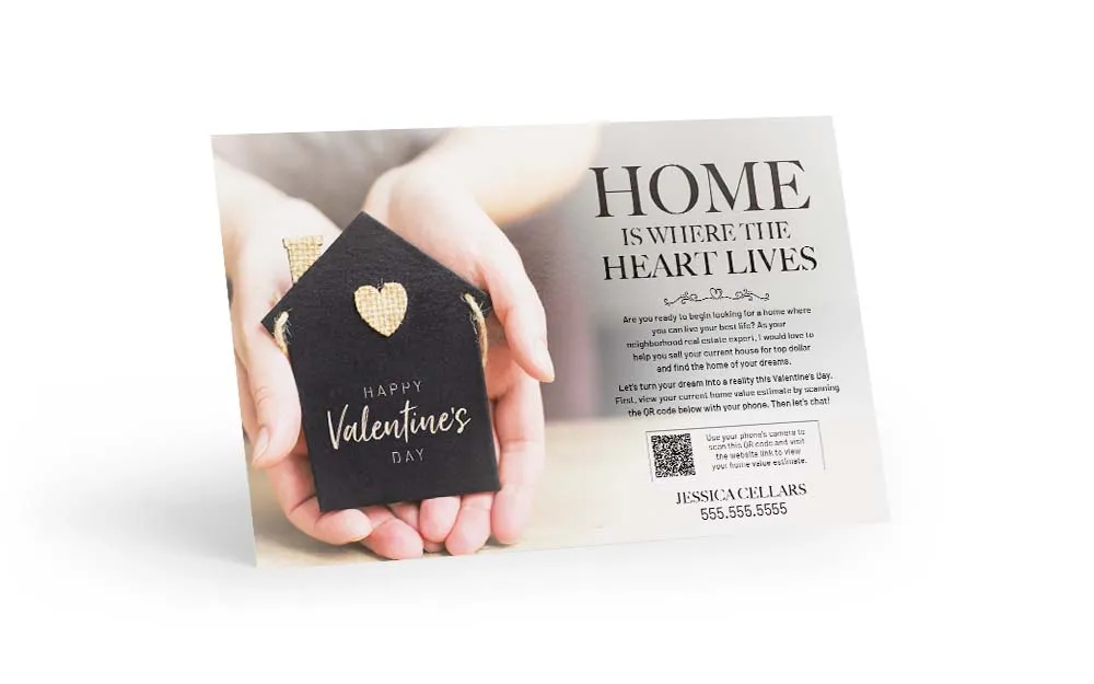 Seasonal Postcard - Home Estimate QR Code - Valentine's Day