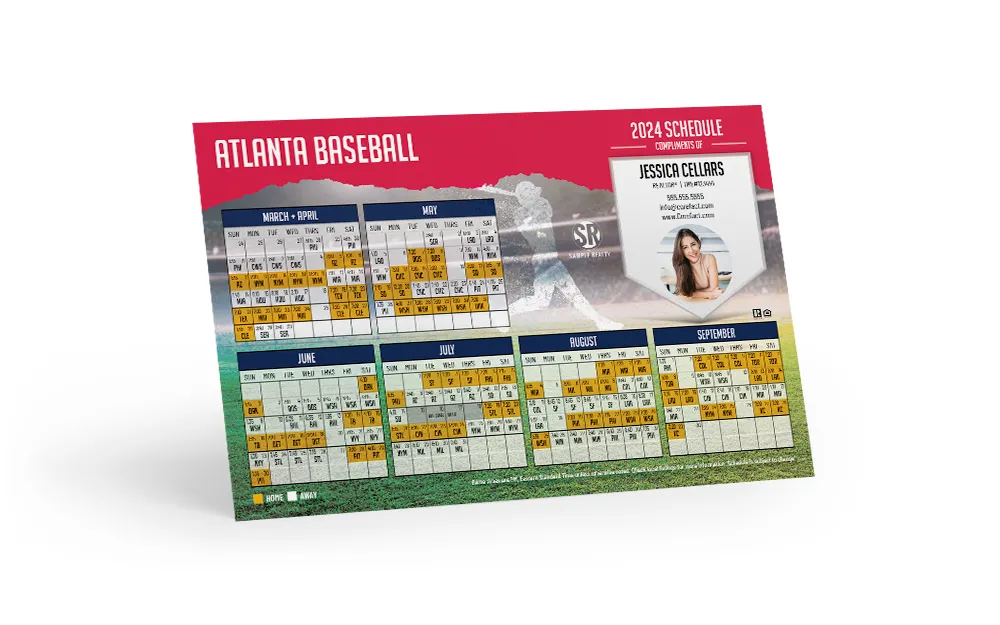 Baseball Schedule Postcard - Atlanta
