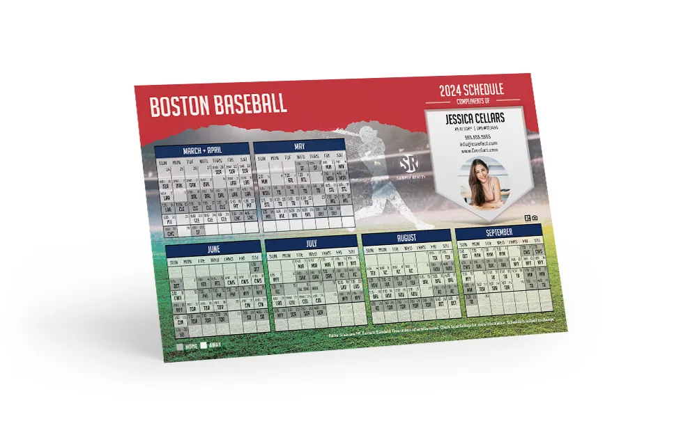 Baseball Schedule Postcard - Boston
