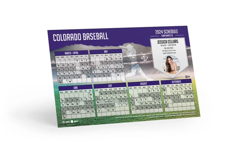 Baseball Schedule Postcard - Colorado