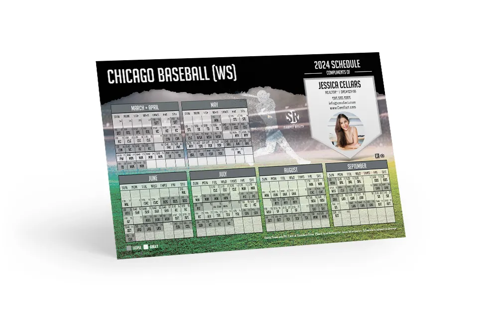 Baseball Schedule Postcard - Chicago WS