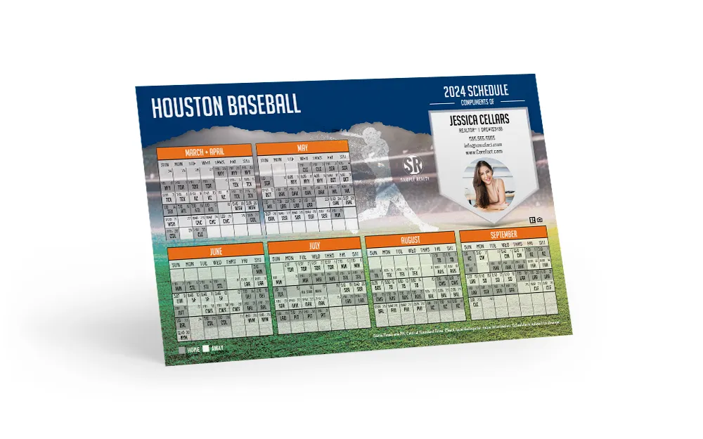 Baseball Schedule Postcard - Houston
