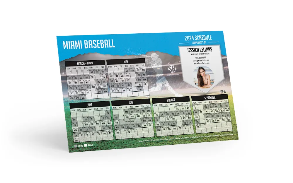 Baseball Schedule Postcard - Miami