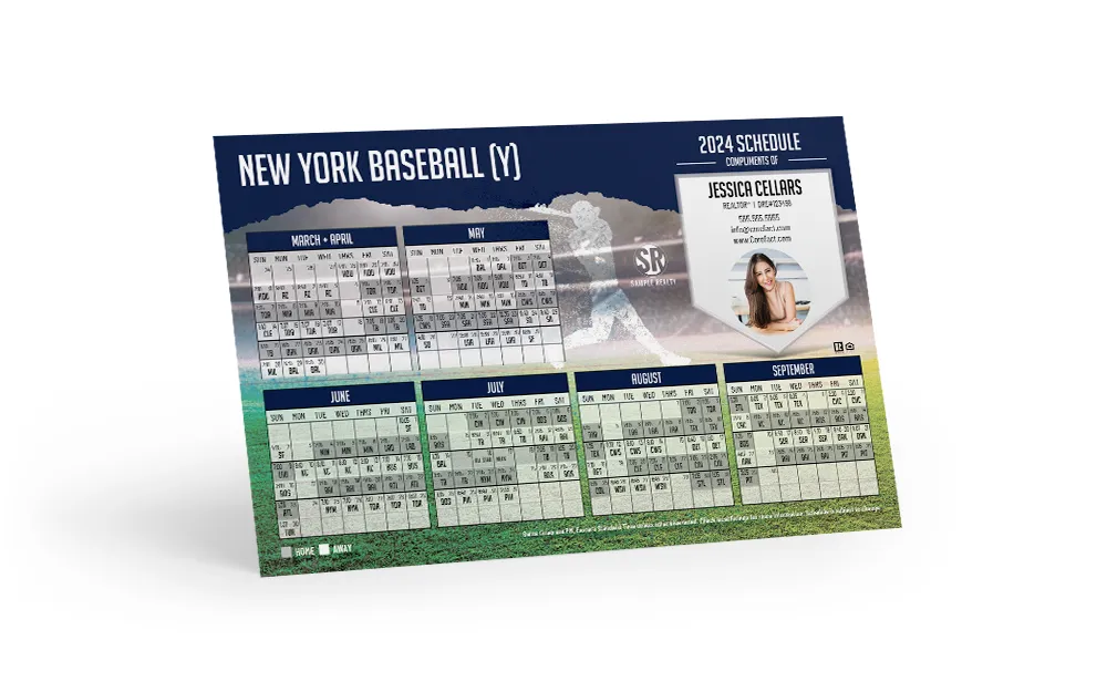 Baseball Schedule Postcard - New York Y