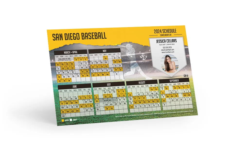 Baseball Schedule Postcard - San Diego