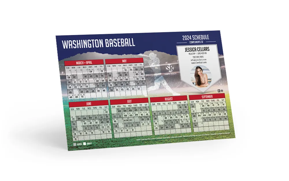 Baseball Schedule Postcard - Washington