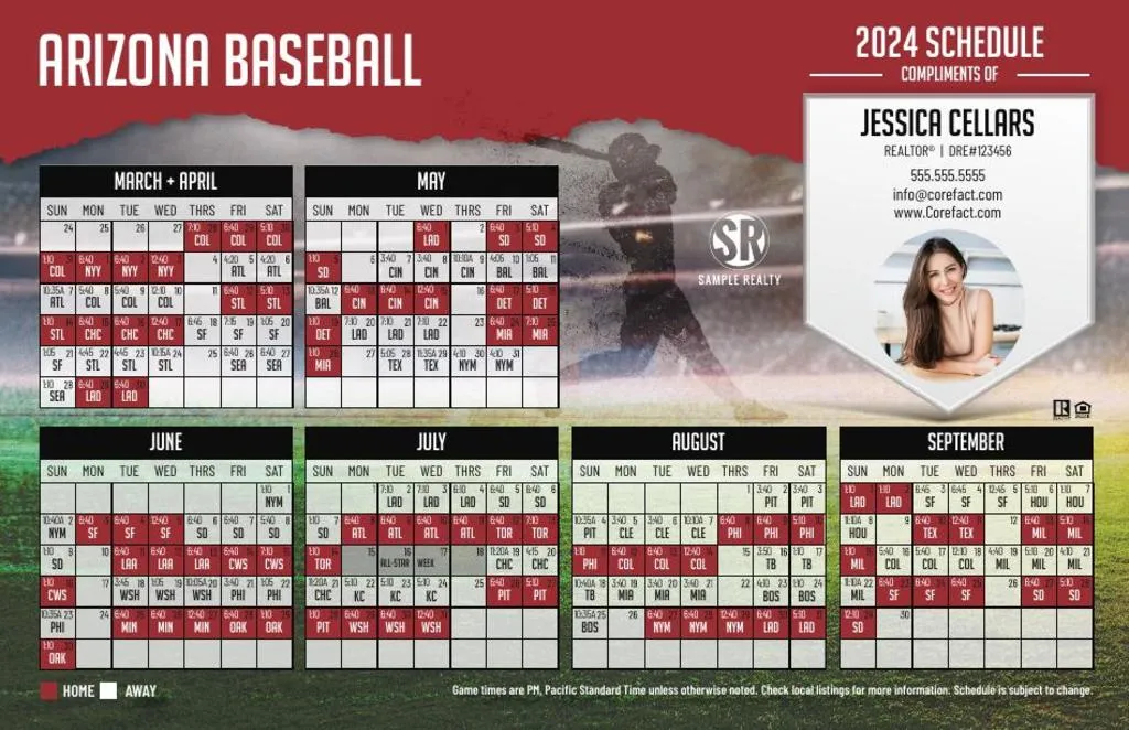Baseball Schedule Postcard - Arizona