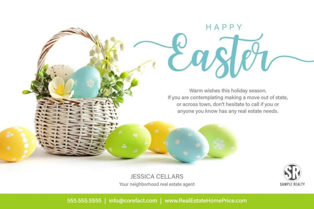 Seasonal Postcard <br> Happy Easter Basket