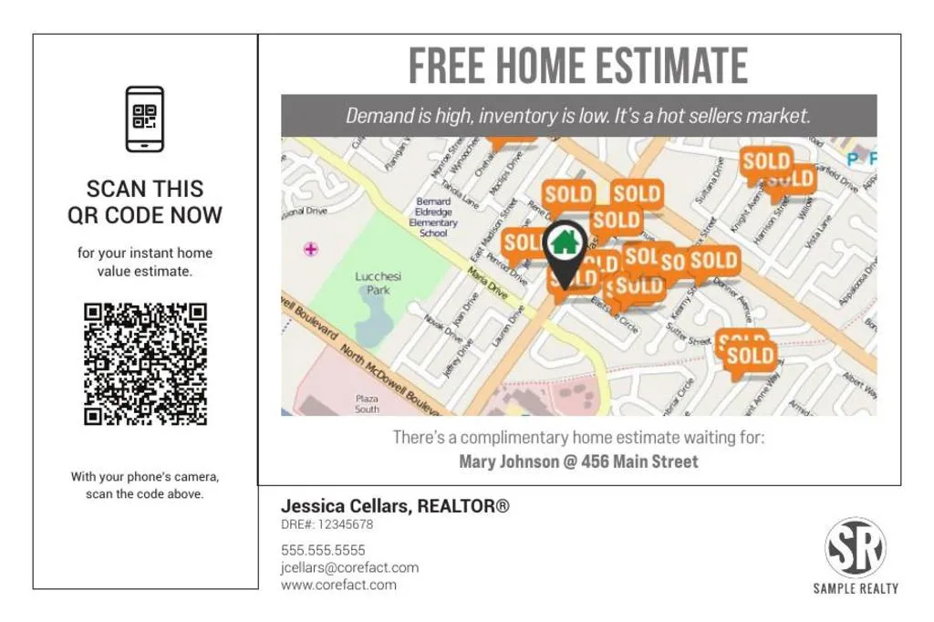 Home Estimate Postcard <br> QR Code - Map