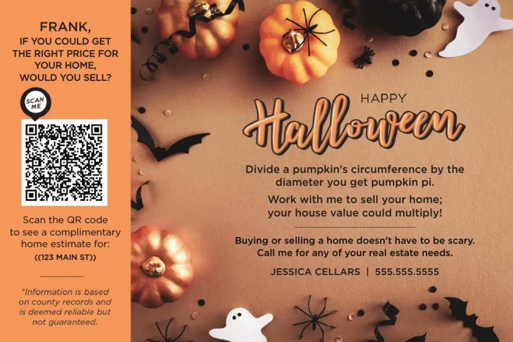 Seasonal Postcard <br> Home Estimate QR Code - Halloween