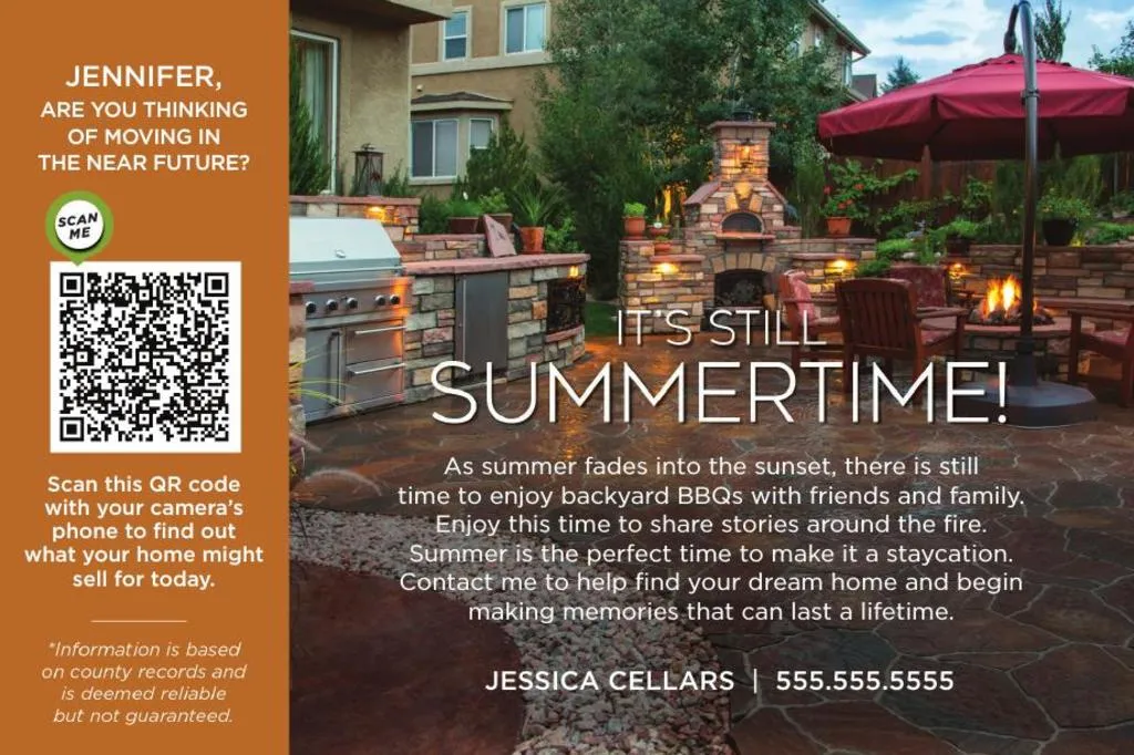 Seasonal Postcard <br> Home Estimate QR Code - Still Summertime