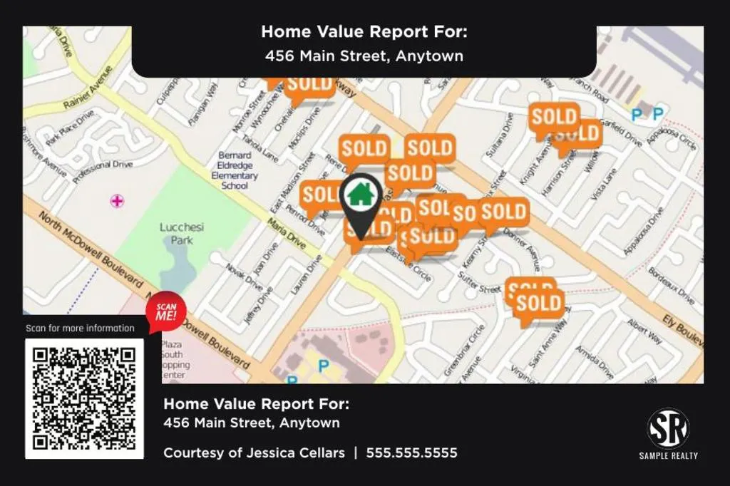 Home Estimate Postcard <br >QR Code - Home Value Map - Color