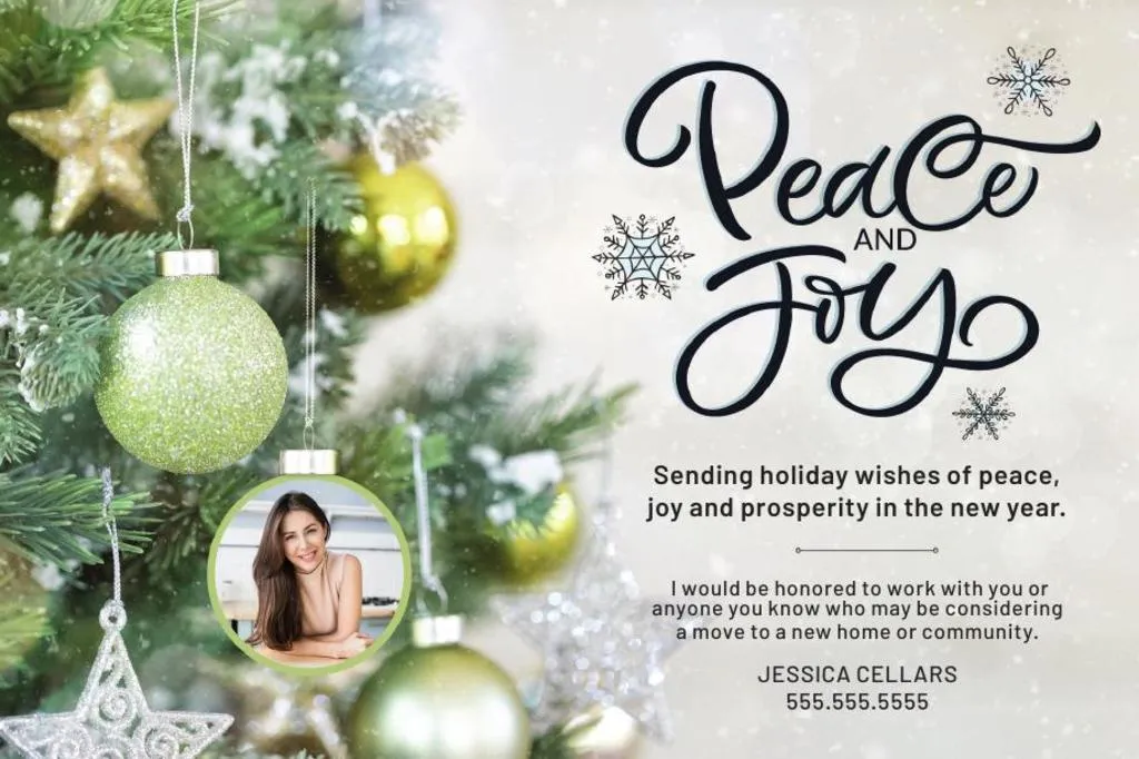 Seasonal Postcard <br>Peace and Joy Ornament