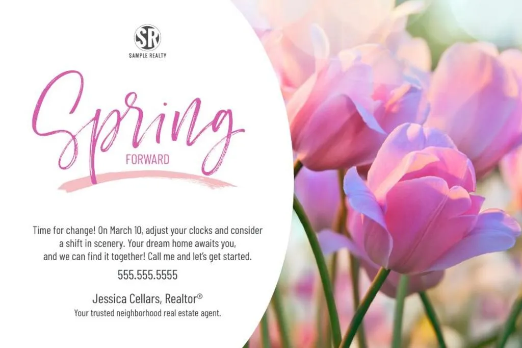 Seasonal Postcard <br> Spring Forward Tulips