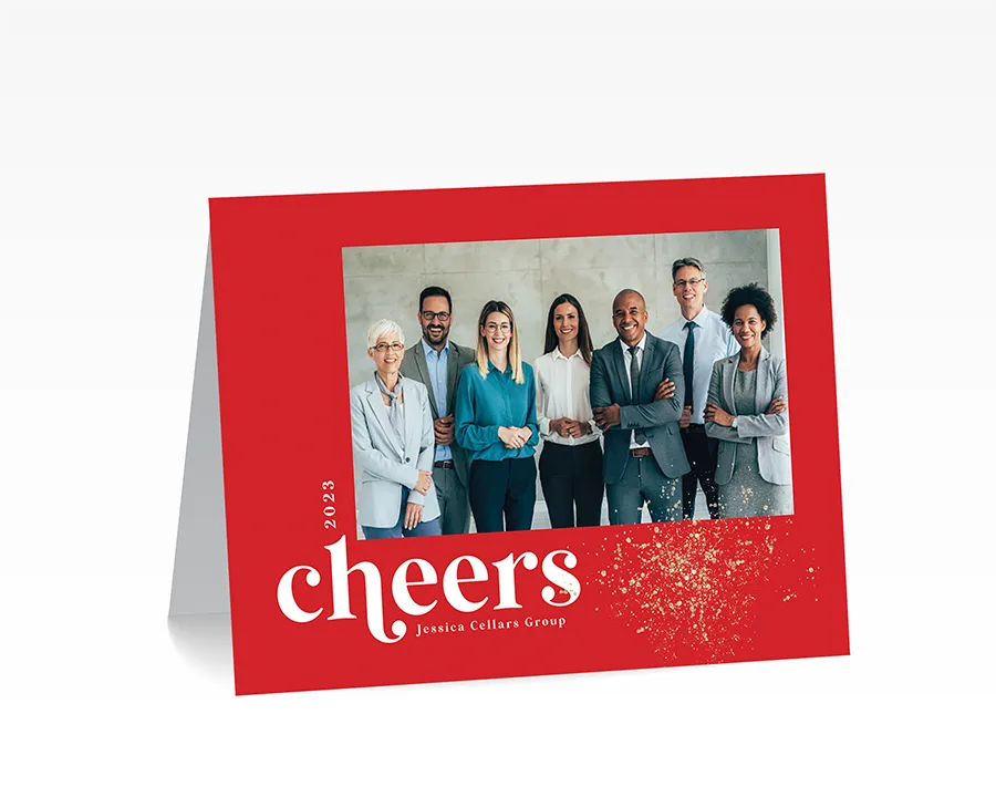 Holiday Photo Note Card - Cheers (Print Only)