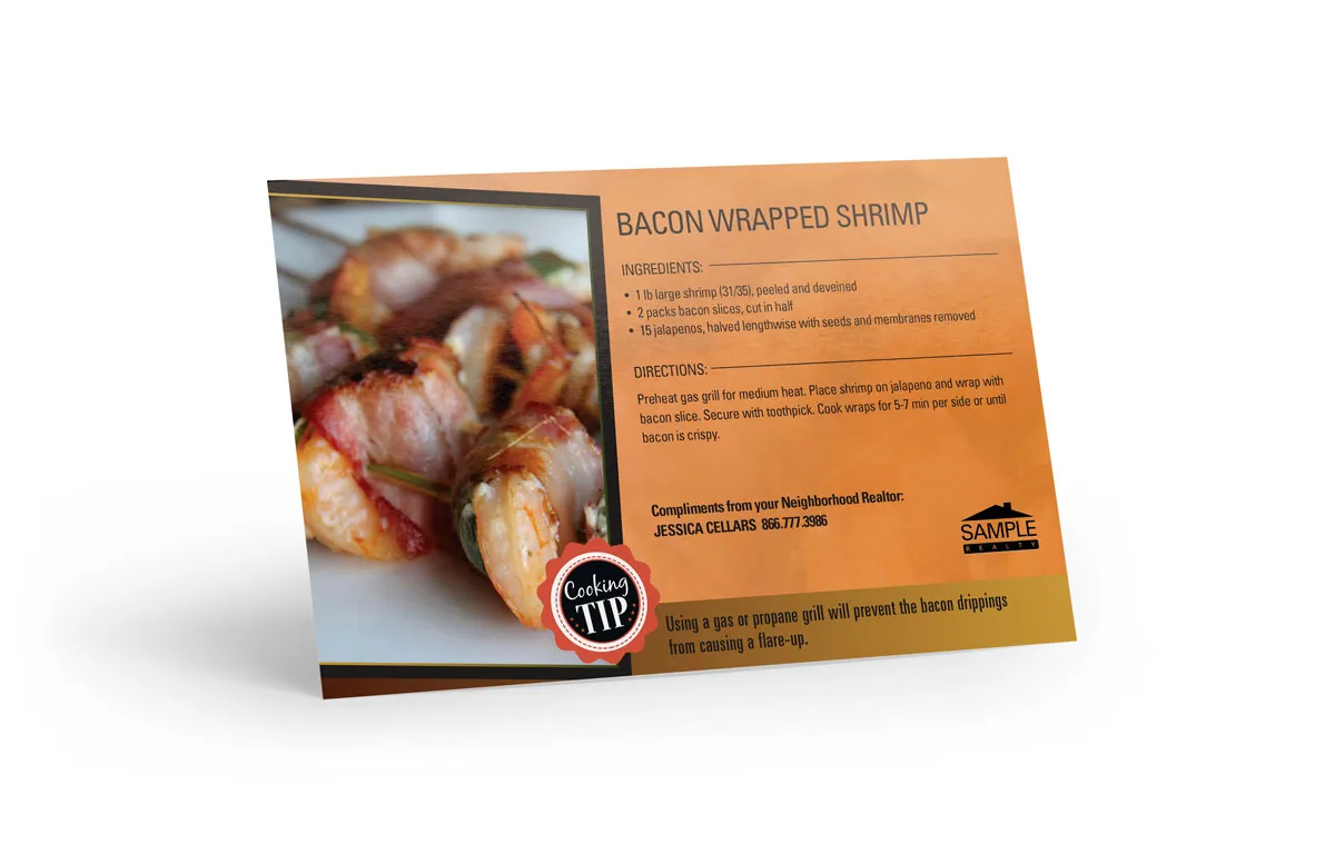 Recipe Postcard - Bacon Wrapped Shrimp