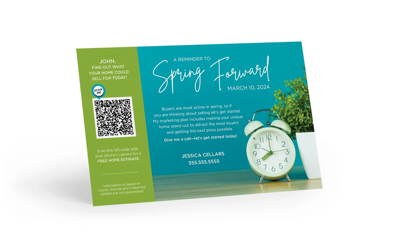 Seasonal Postcard- Home Estimate QR Code - Spring Forward