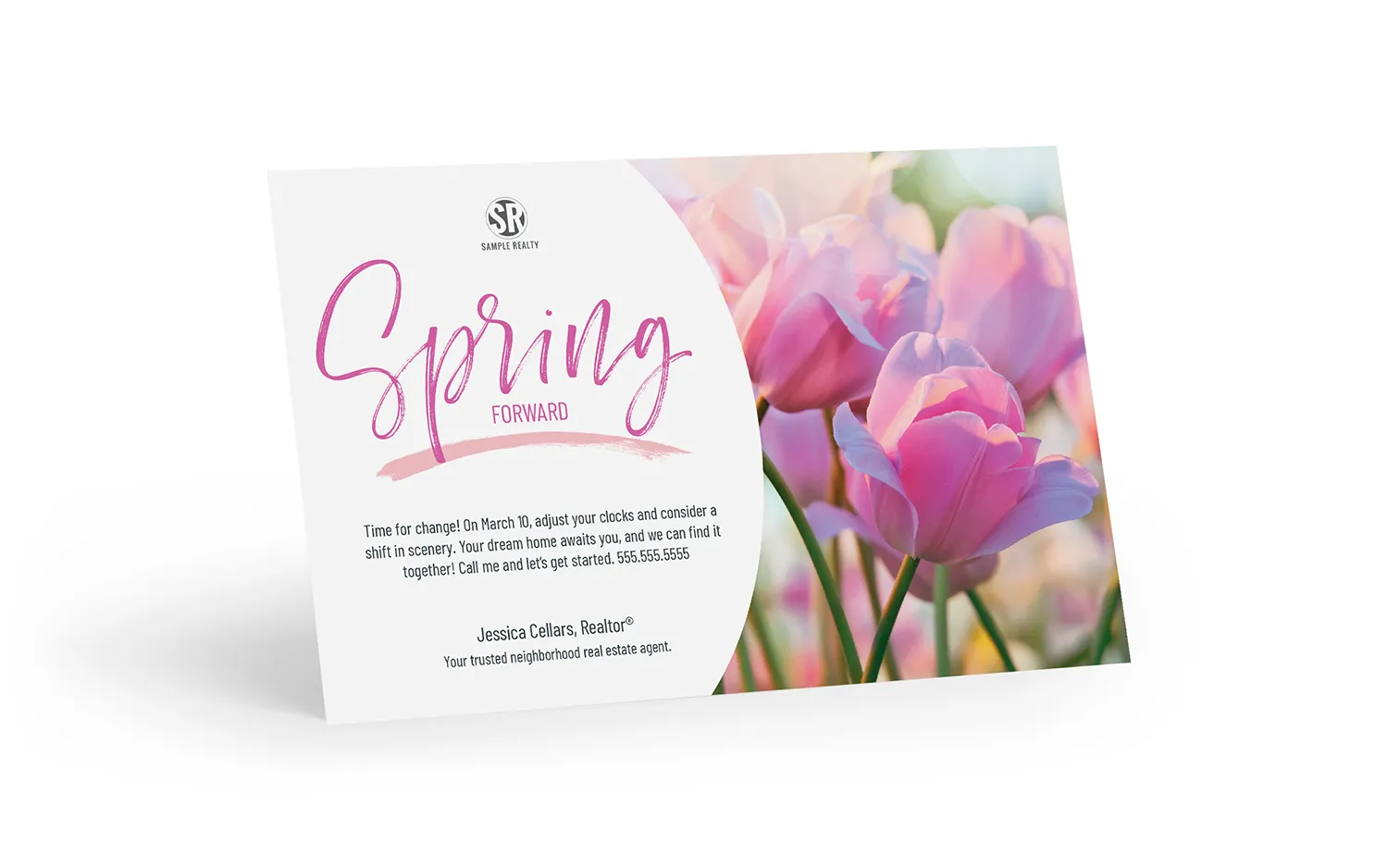Seasonal Postcard - Spring Forward Tulips