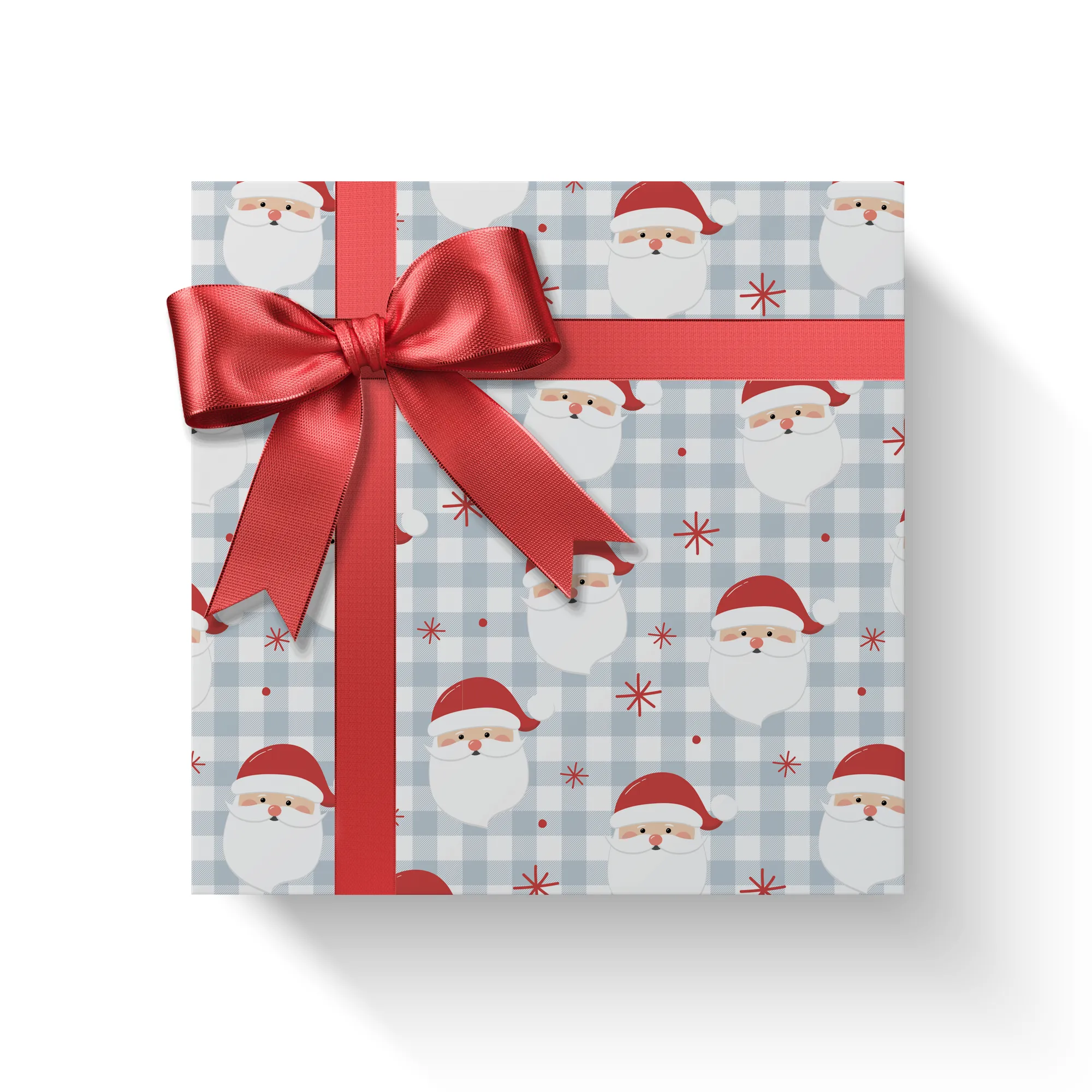 Wrapping Paper Sheets <br> Plaid Santa