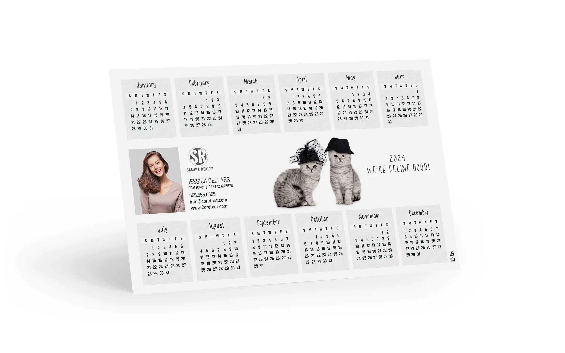  Calendar Magnet 2024 <br>Bright Side Feline Good (Print Only)