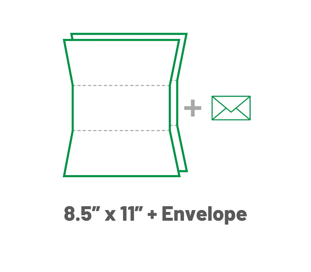 8.5 X 11 - Folded Letter + Envelope - Double Sided