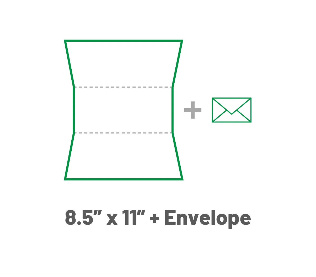 8.5 x 11 - Folded Letter + Envelope - Single Sided