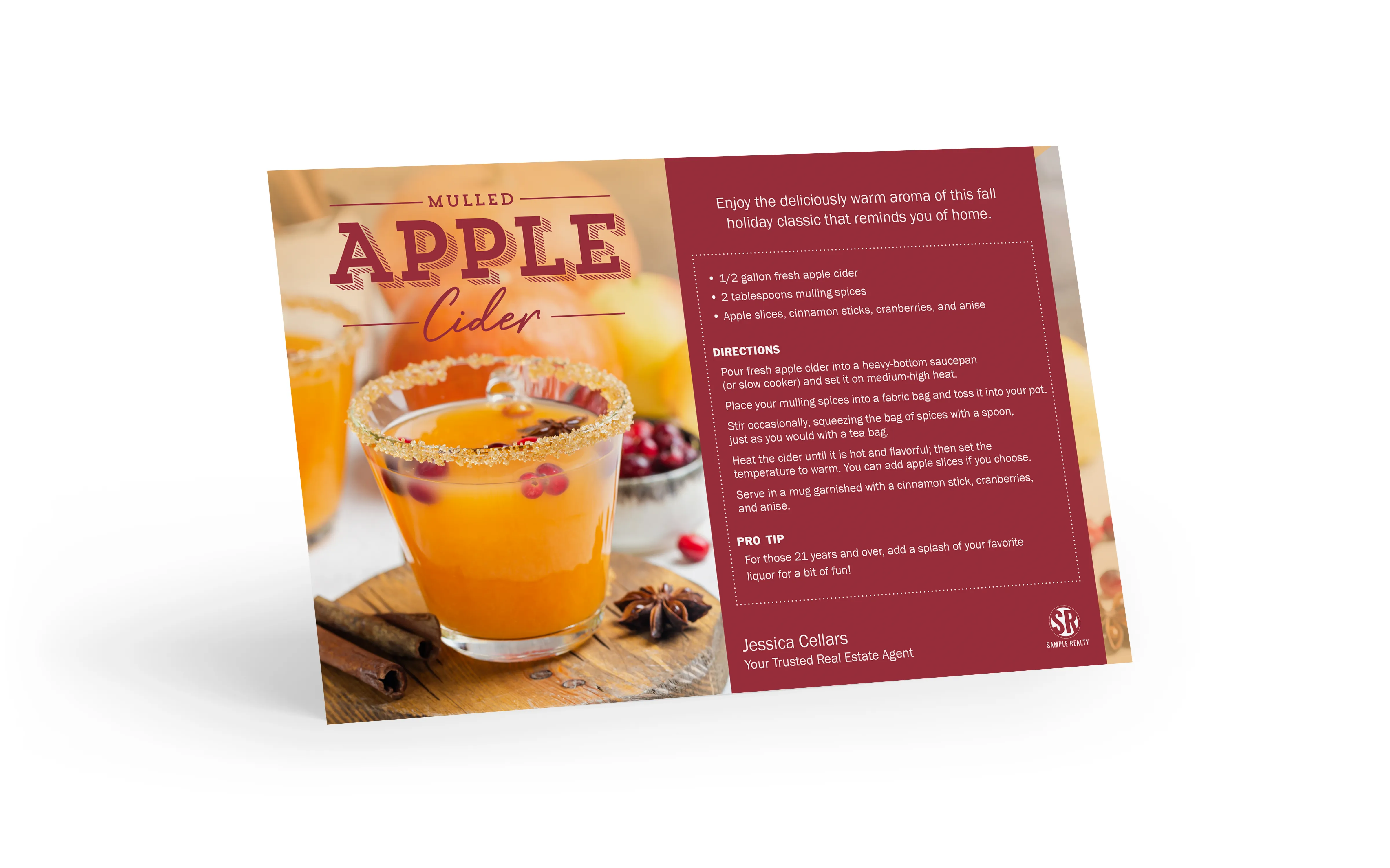 Recipe Postcard <br>  Mulled Apple Cider