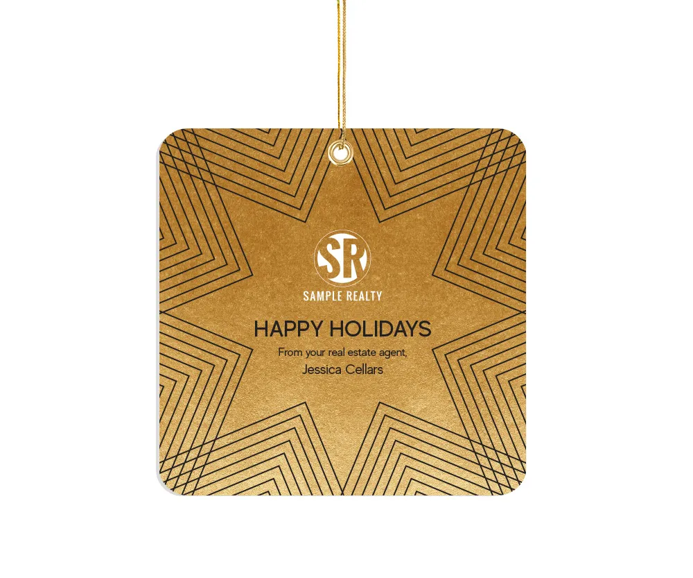Ornament - Rounded Corners - RE - Gold Star