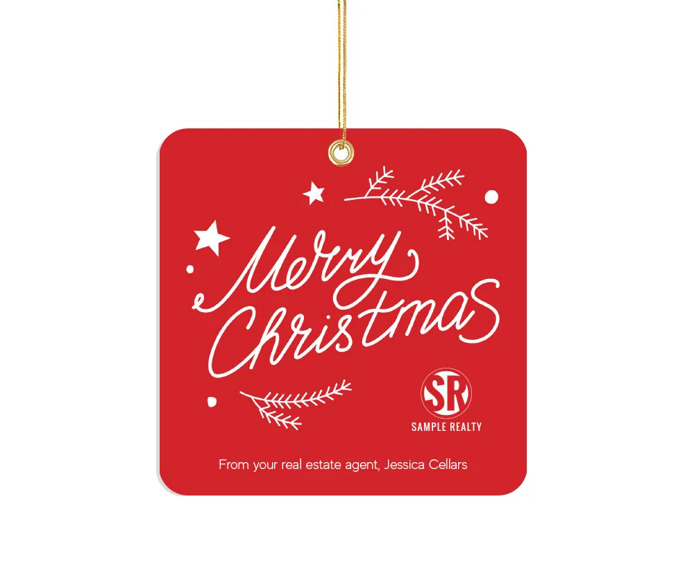 Ornament - Rounded Corners - RE - Merry Christmas