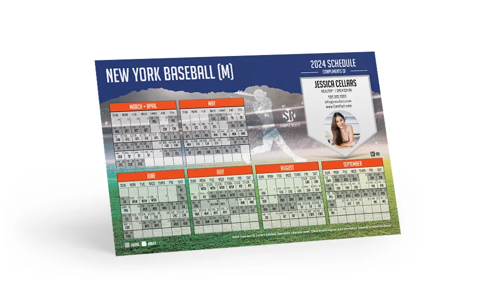 Baseball Schedule Magnet <br> New York M (Print Only)