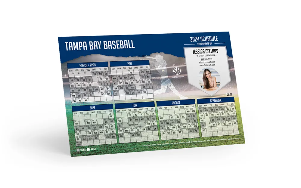 Baseball Schedule Magnet <br> Tampa Bay (Print Only)